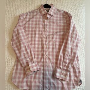 Joseph Abboud Pink Plaid Dress Shirt